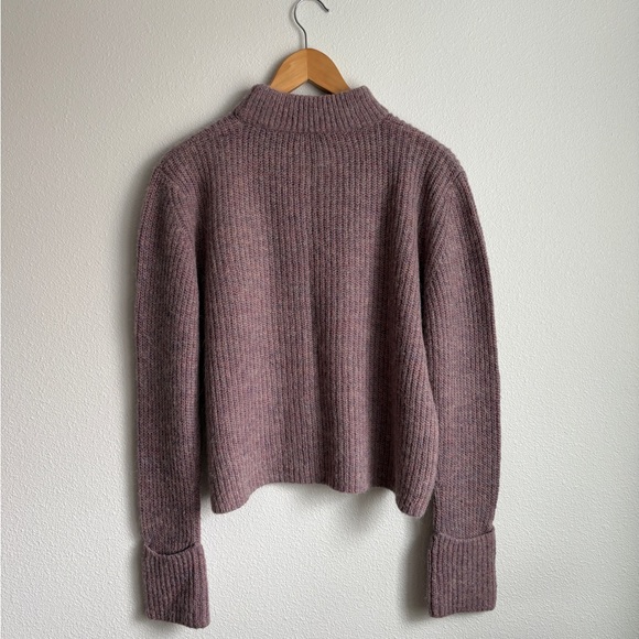 Topshop Cropped Mock Neck Sweater Mauve US 10 - Picture 2 of 4